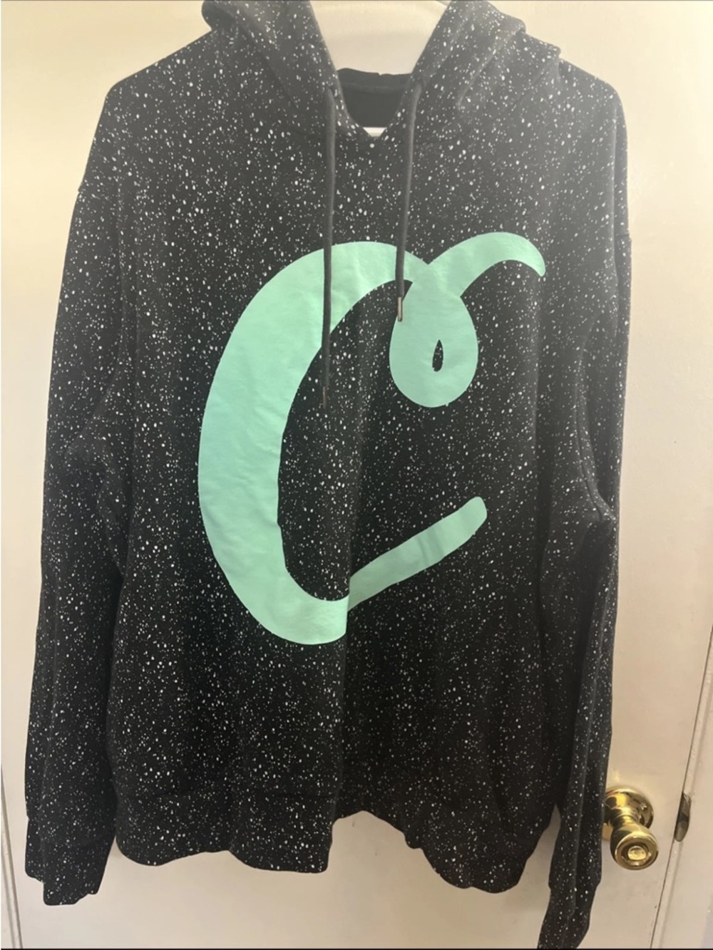 Cookies Black Speckled Pullover Hoodie with Mint 'C' Logo Size XXL